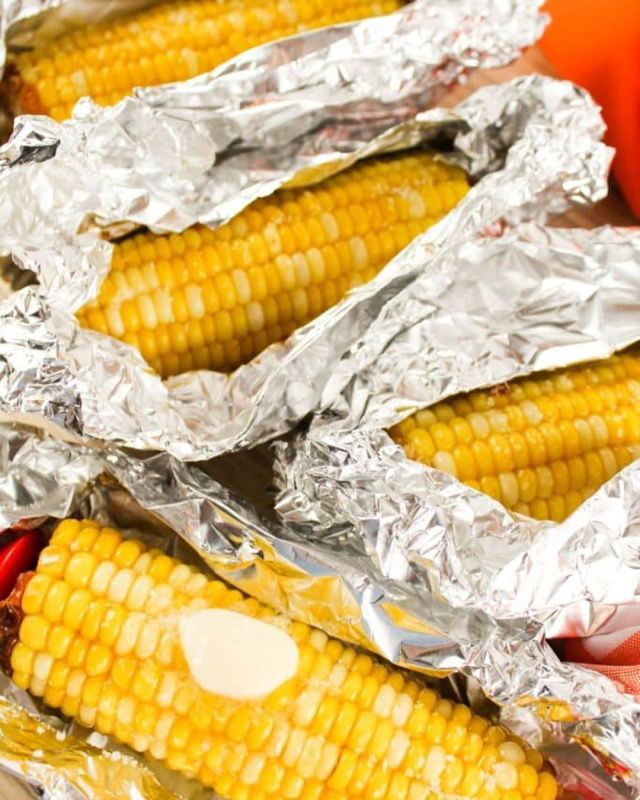 Air fryer corn on the cob in foil will make this side dish easier! Fresh corn on the cob has that taste of summer and you can make it perfect every time. #airfryer #corn #cornonthecob #sidedish #healthyeating #foryou